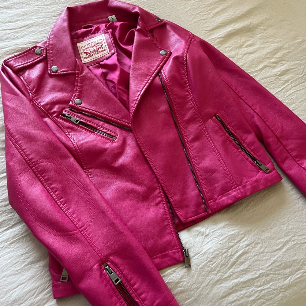 Pink leather jacket